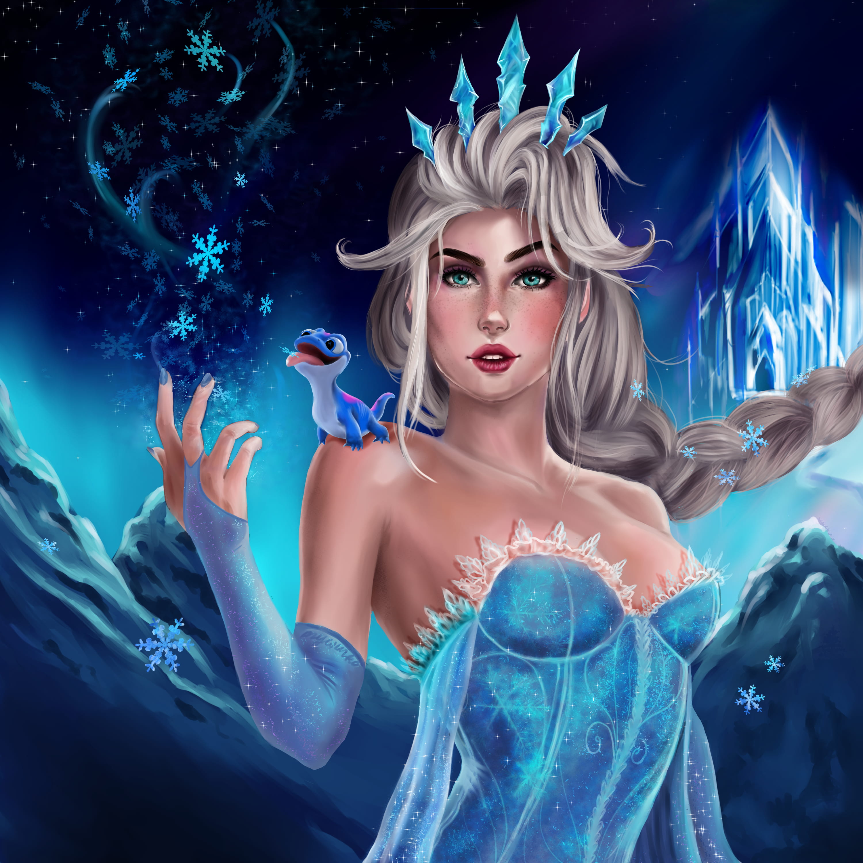 Digital Art Elsa Cold Heart