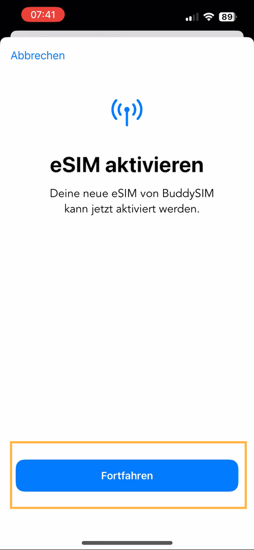 esim aktivieren iphone apple buddysim ios
