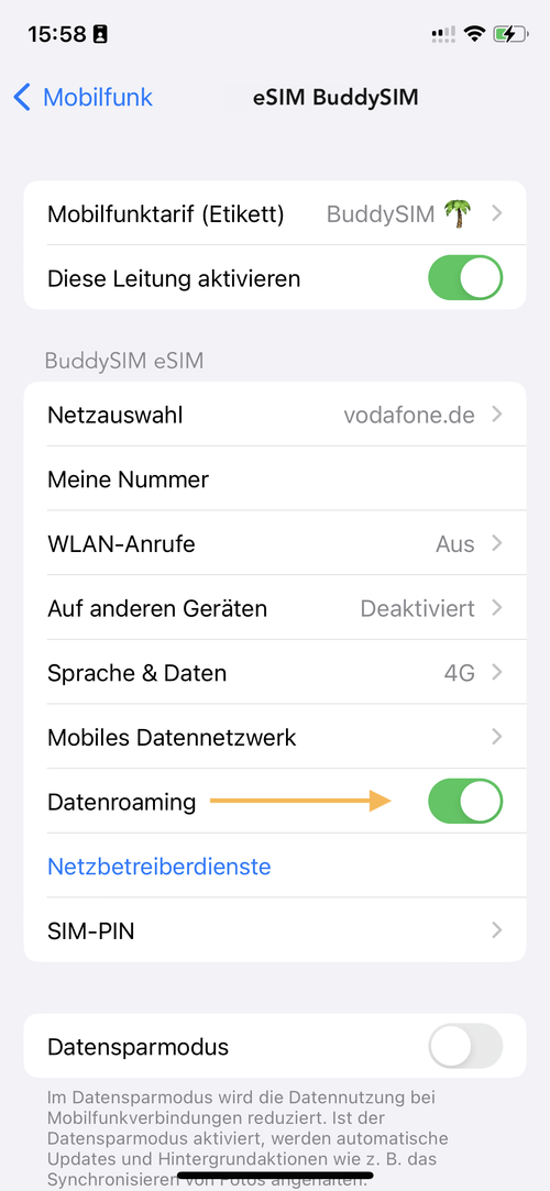 esim aktivieren iphone apple buddysim ios