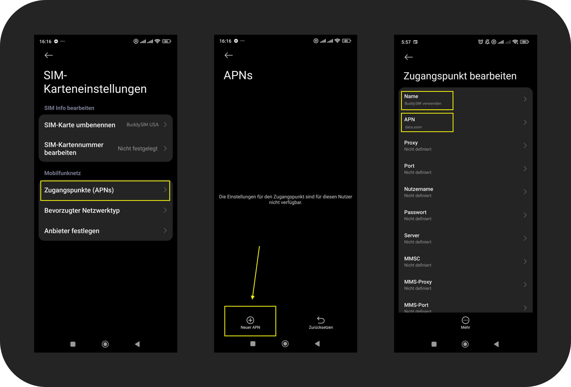 esim aktivieren iphone apple buddysim ios