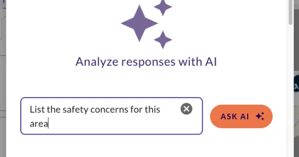 AI-powered analysis of open-ended survey responses in Maptionnaire