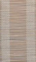 Close-up of designer fabric with fine horizontal weave in alternating light beige and white stripes.