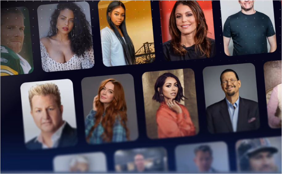 Grid of creator portraits on Cameo