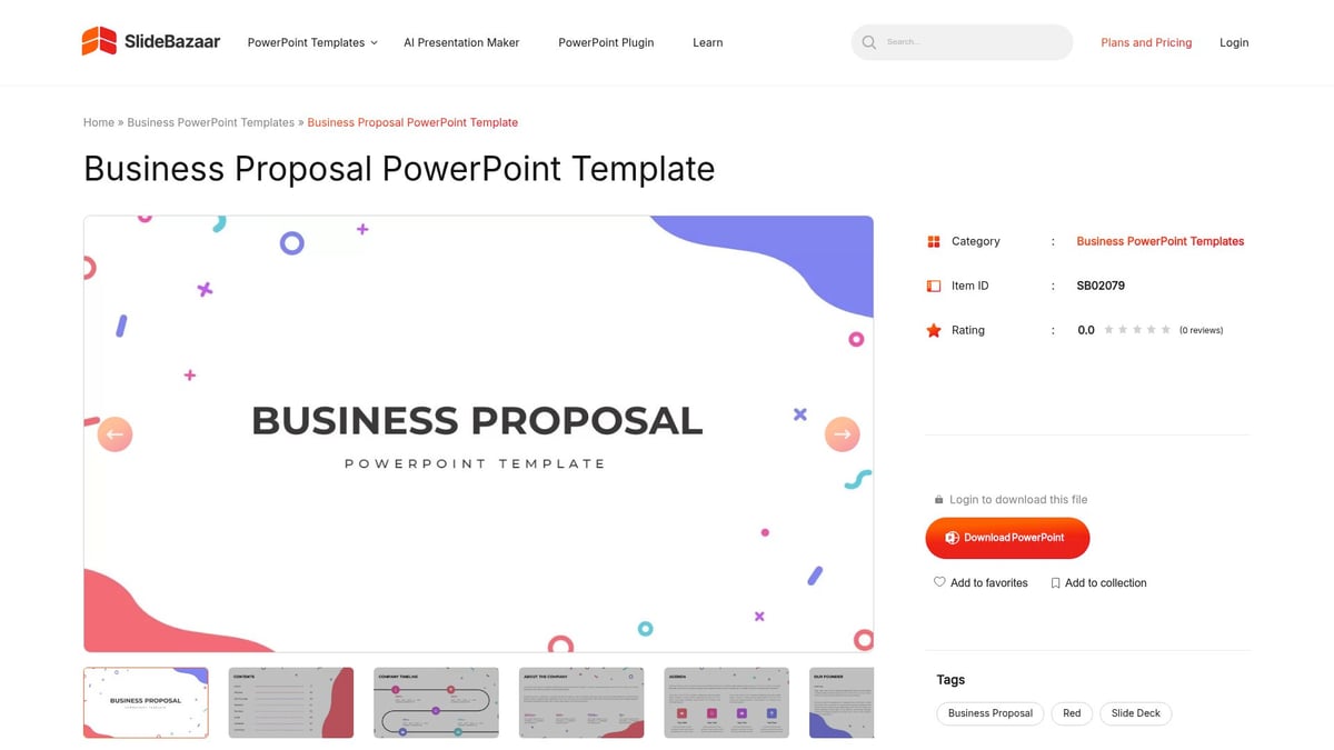 9 Stunning Adobe PowerPoint Templates to Elevate Presentations 2025 - Business Proposal PowerPoint Template by SlideBazaar