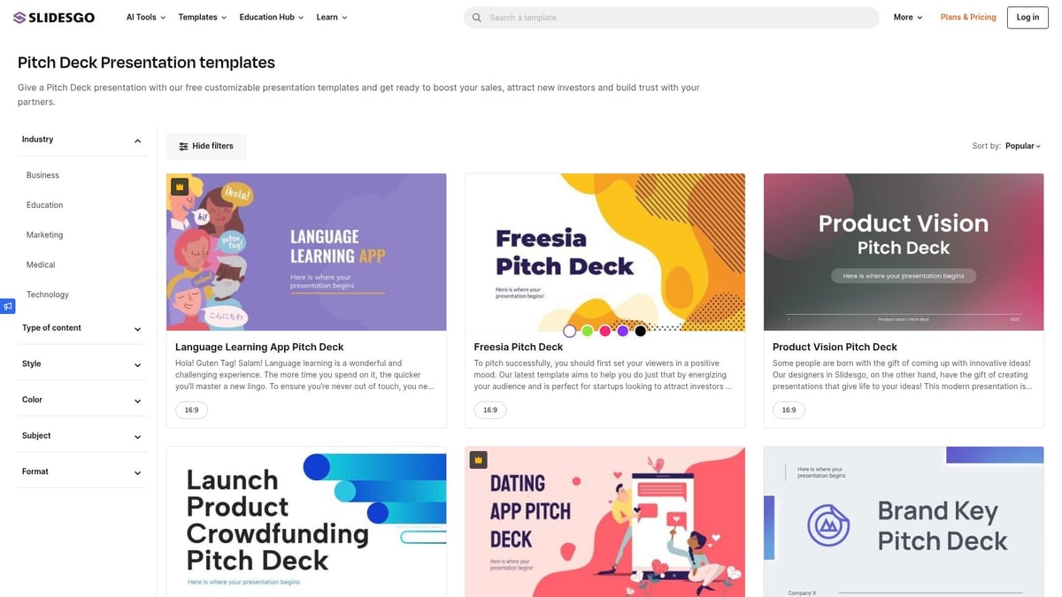 9 Essential PowerPoint Templates for Students in 2025 - Minimalist Pitch Deck Template (Slidesgo)