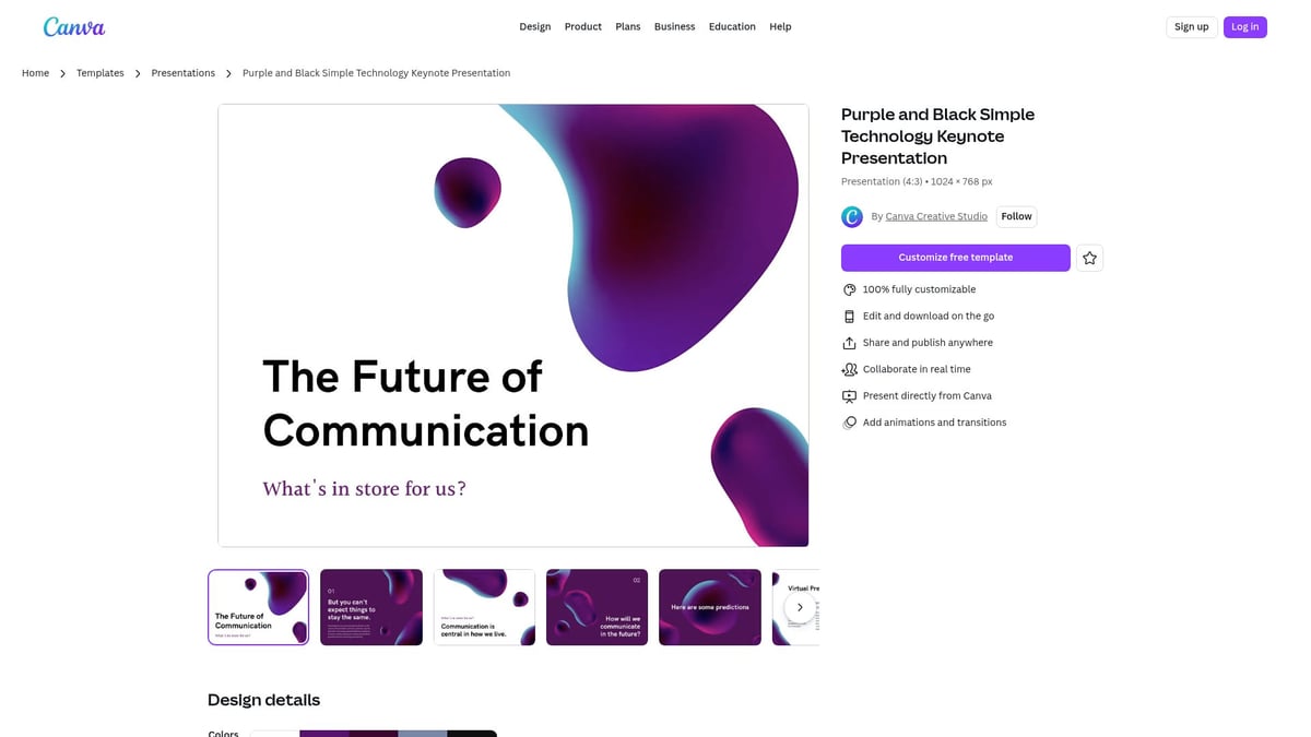 8 Stunning Template Keynote Designs to Elevate Your 2026 Presentations - Purple and Black Simple Technology Keynote Presentation
