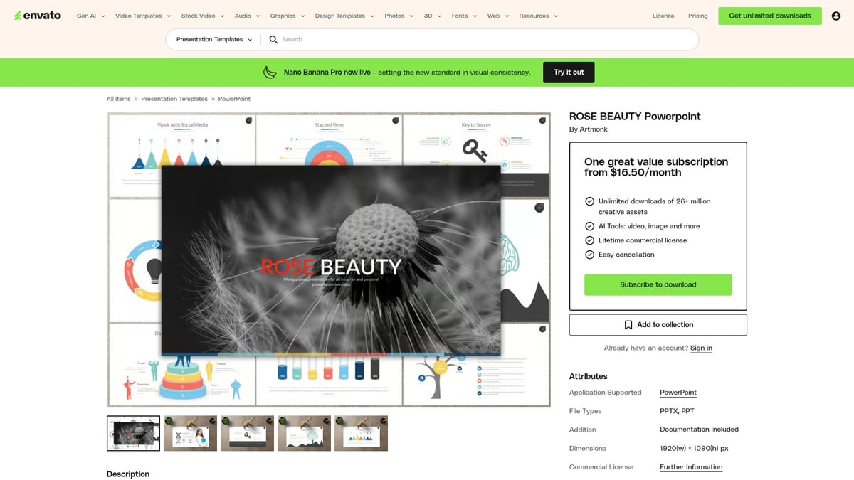 10 Attractive PowerPoint Templates to Elevate Your Slides 2026 - ROSE BEAUTY PowerPoint Template