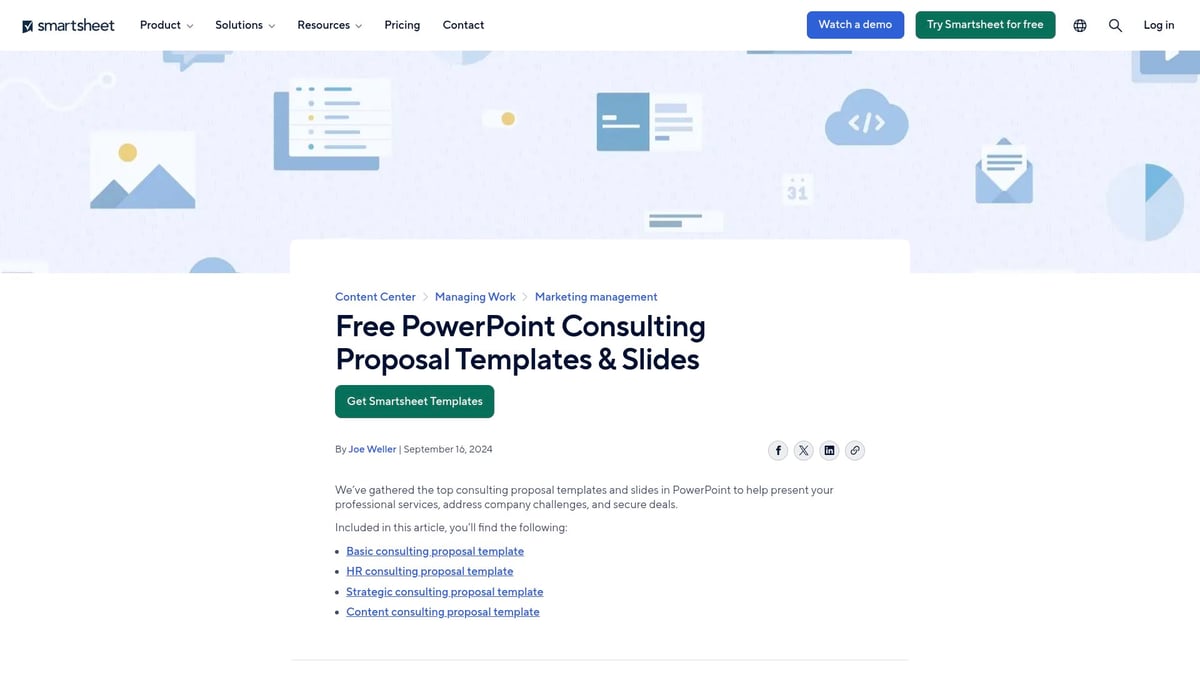 7 Best Template PowerPoint Consulting Picks for 2026 - Smartsheet: PowerPoint Consulting Proposal Template