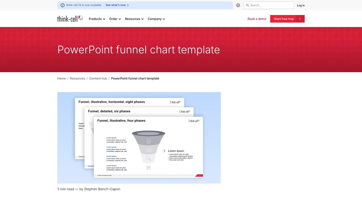 7 Best PowerPoint Funnel Template Picks for 2026 - PowerPoint Funnel Chart Template (think-cell)