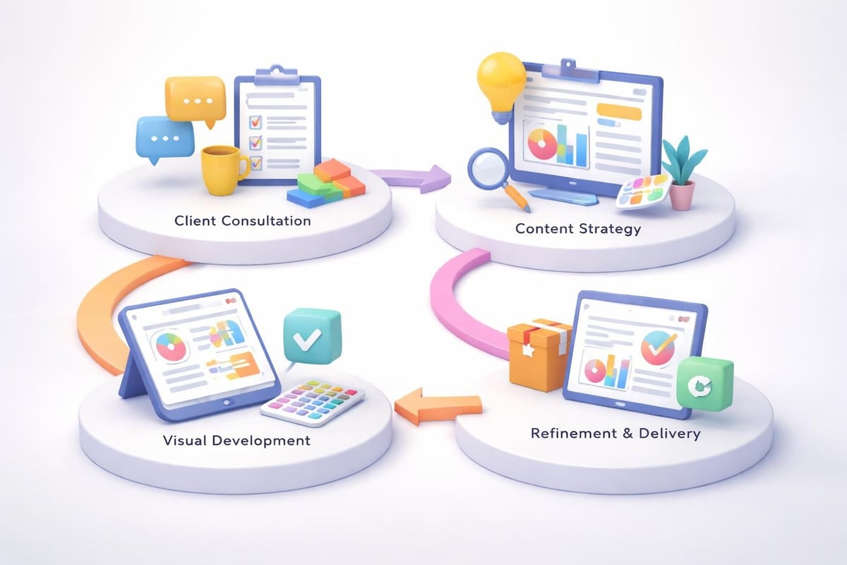 Infographic design process workflow