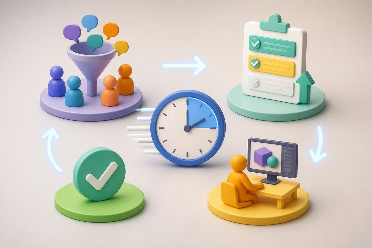 Efficient feedback cycle for compressed pitch deck timelines