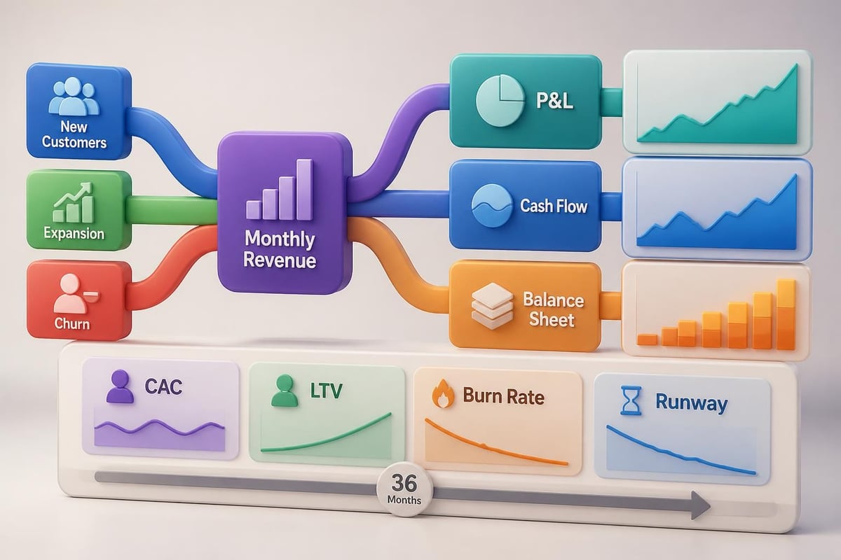 Financial model structure for cybersecurity SaaS