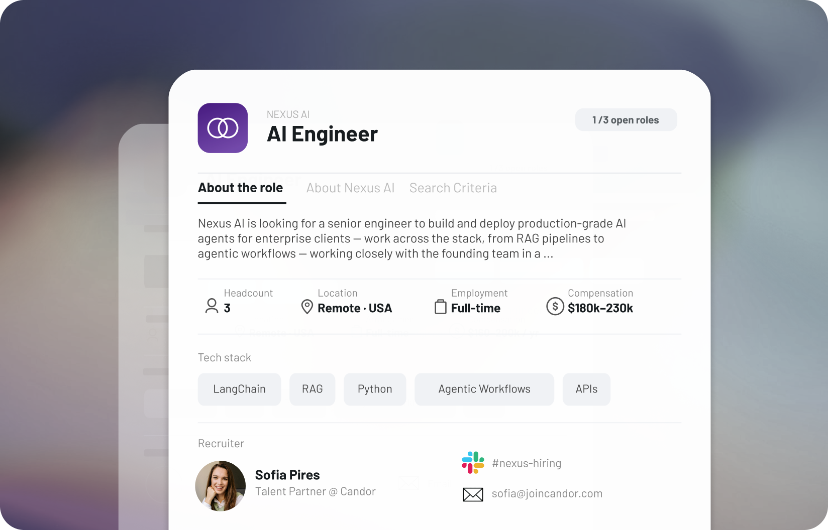 Step 1 – Define Open Roles