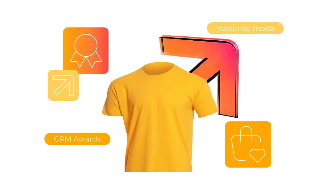imagem de camiseta com inserção CRM Awards e varejo