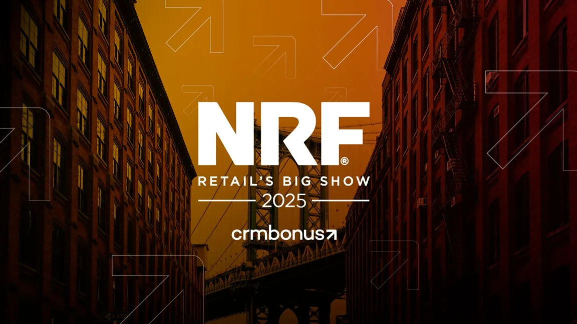 Imagem de Nova York com a inserção do texto "NRF 25" e CRMBonus