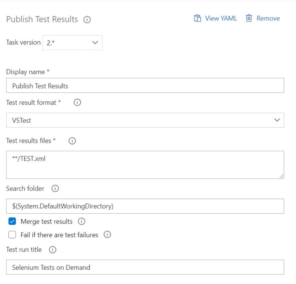 Screenshot of Azure DevOps platform.