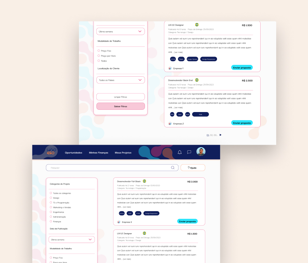 A mockup of a project