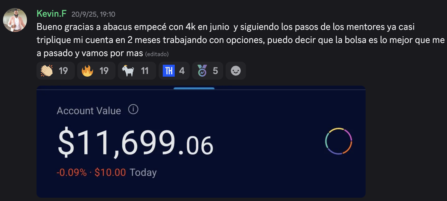 Mensaje de estudiante en Discord
