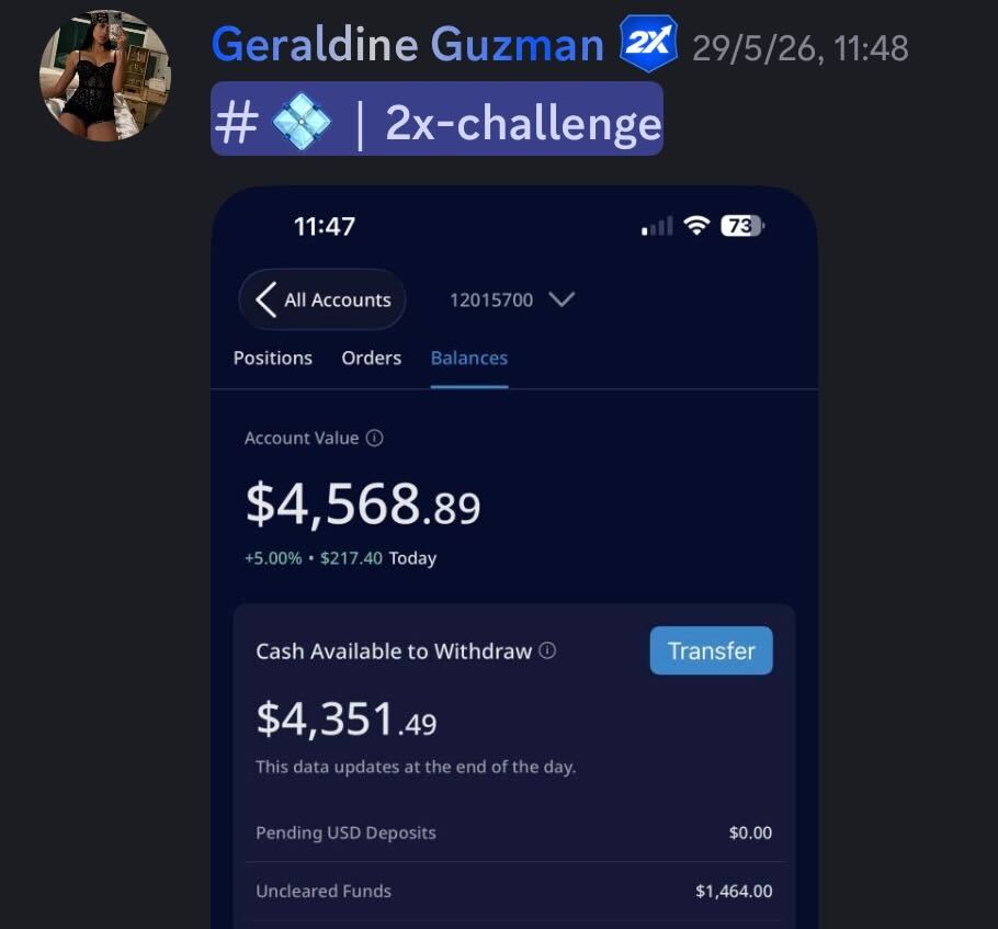 Testimonio real de un alumno de TradersHub (captura de Discord)