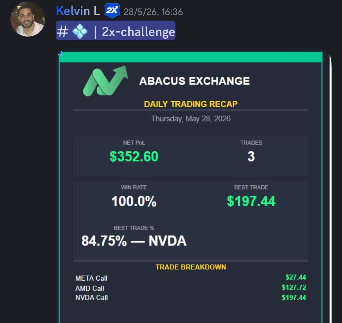 Testimonio real de un alumno de TradersHub (captura de Discord)