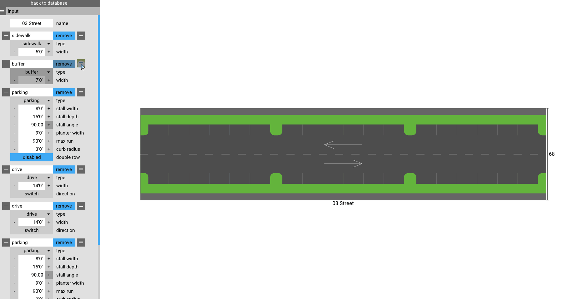 editing a road section