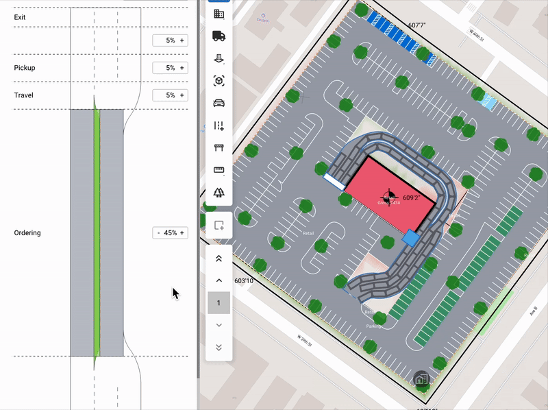 Customize drive-thru layout in TestFit