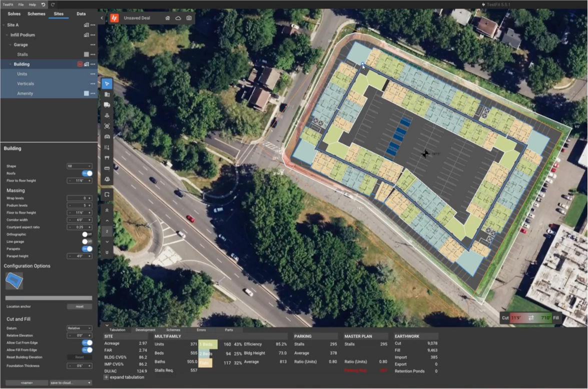 TestFit Site Plan Model by CPA Architecture