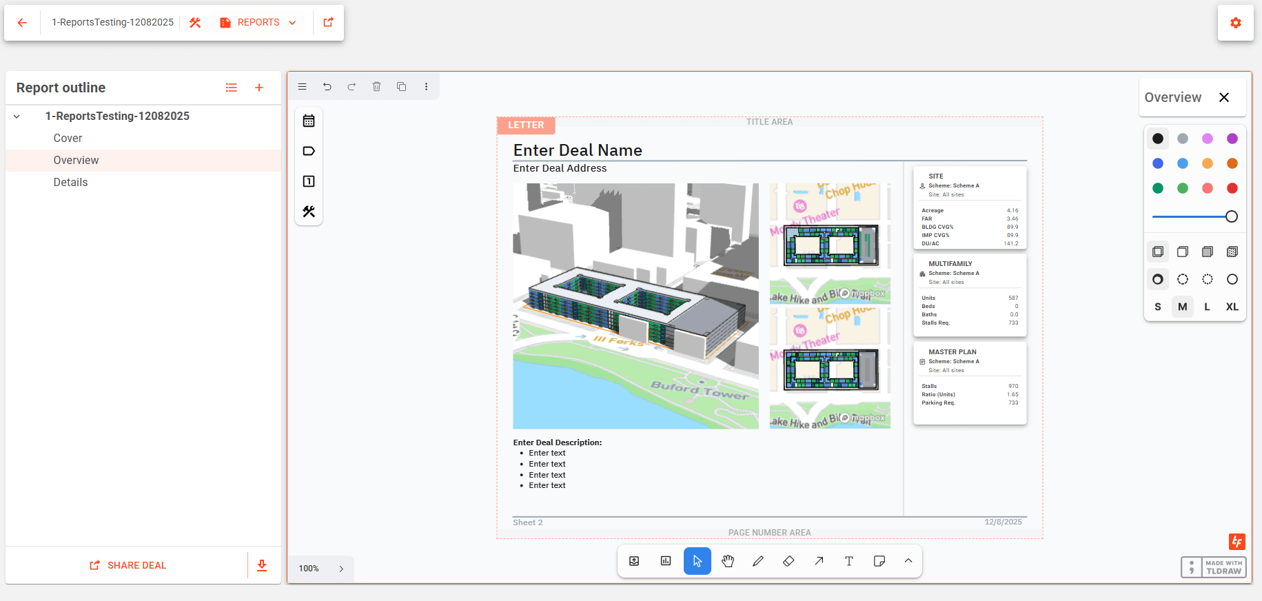 Default 3-page template for Reports