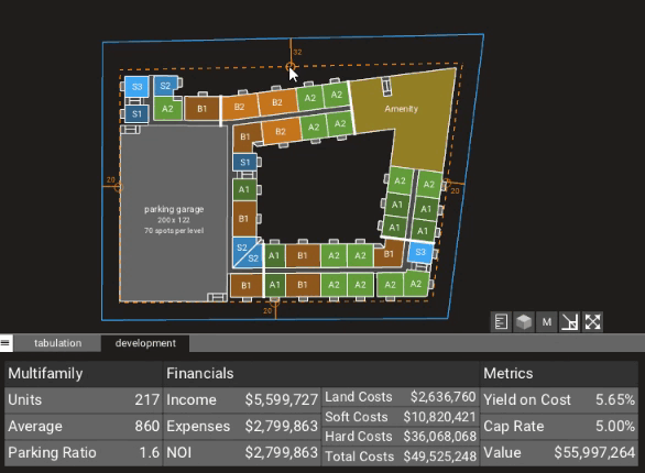 Setback adjustments affecting data output in TestFit