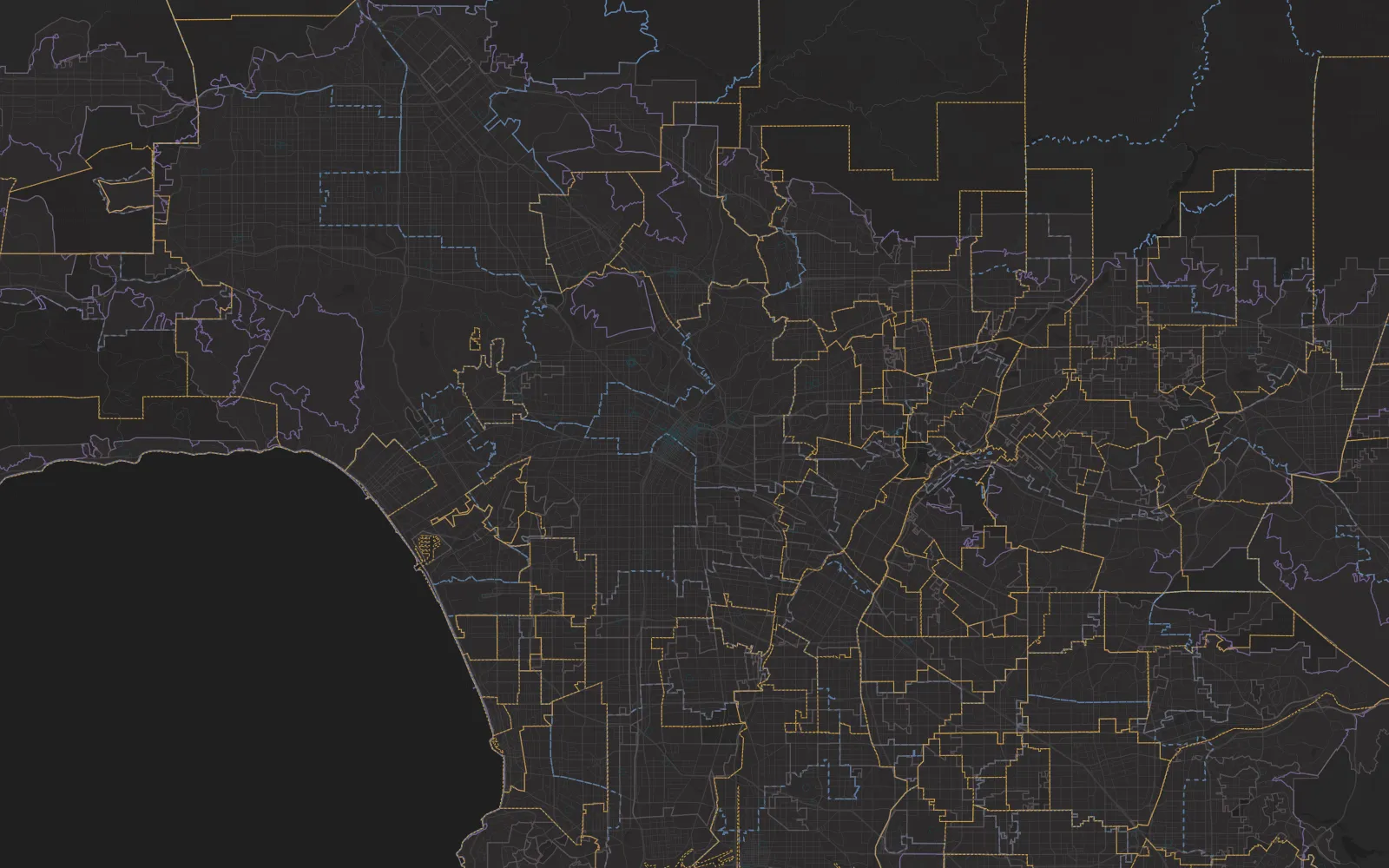 Los Angeles basin by district