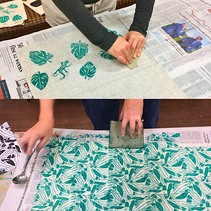 Hand Printed Tote Bags with Flycatcher Press