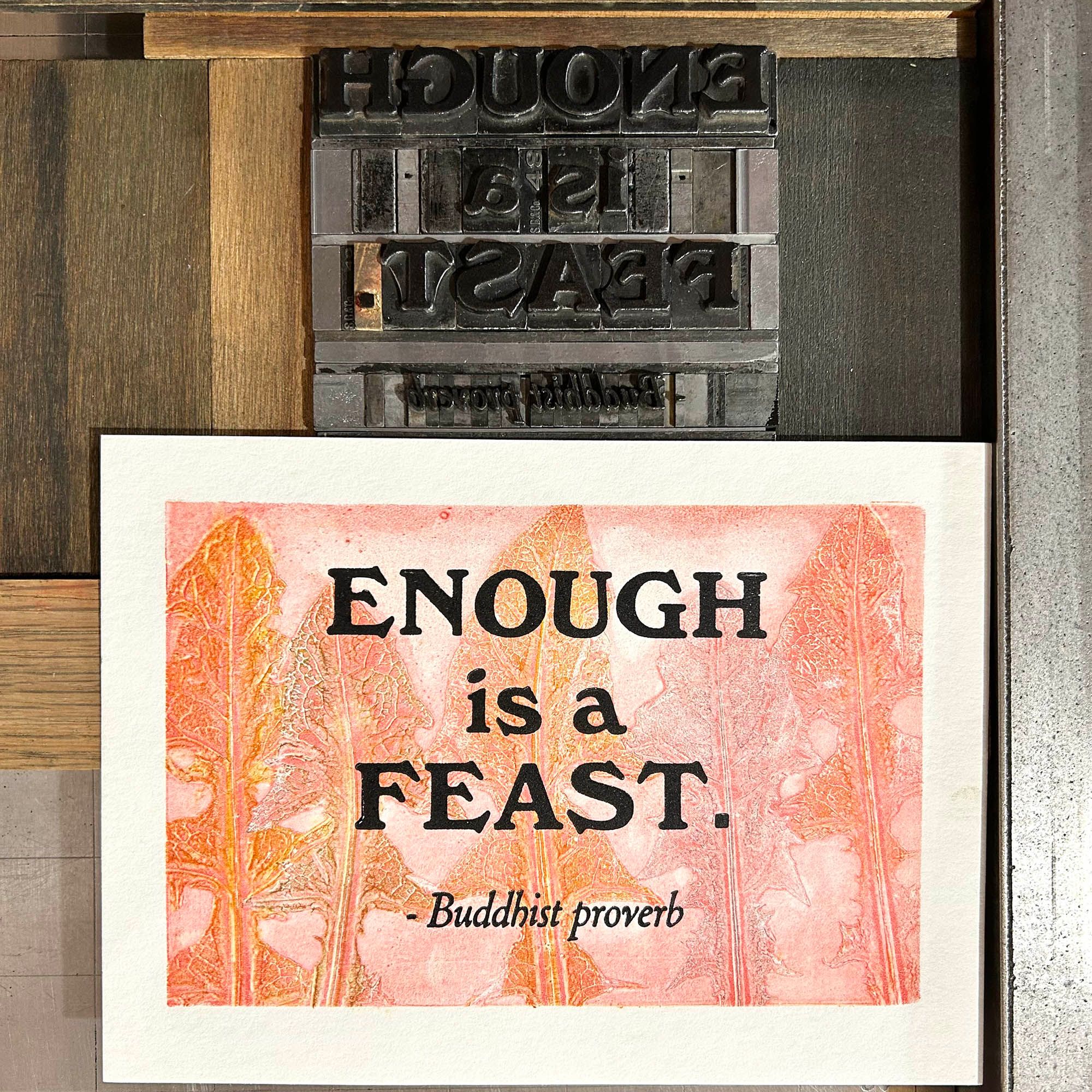 Botanical Gelatin Prints & Letterpress Text