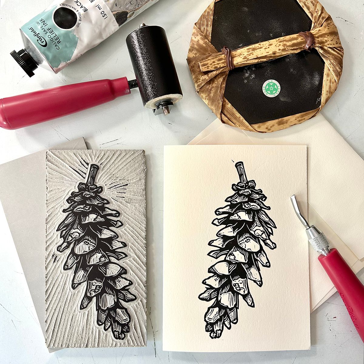 Linocut Printmaking: Holiday Greeting Cards