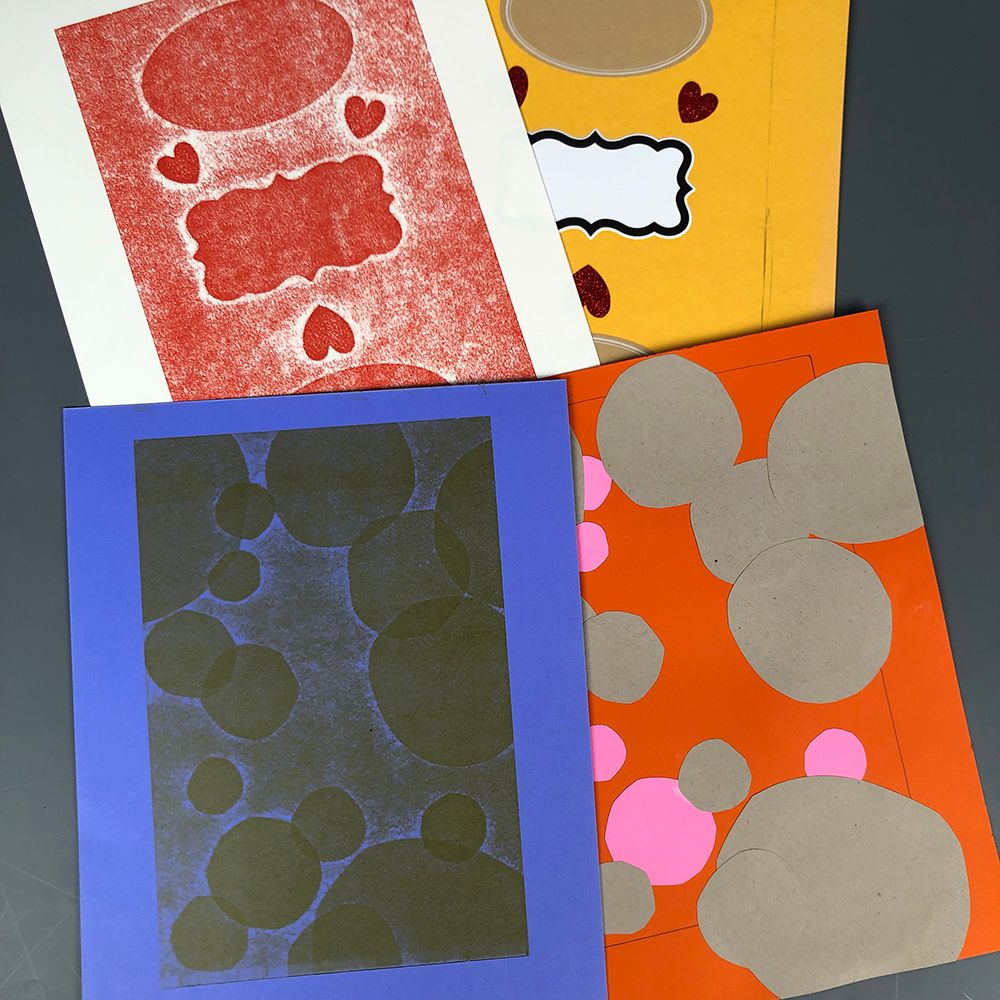 Pressure Printing Valentines