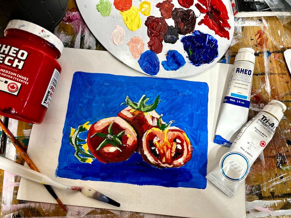Vibrant Tomato: Acrylic Painting