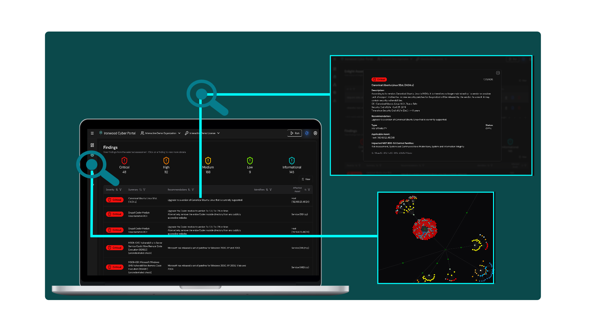Enlight laptop view with features