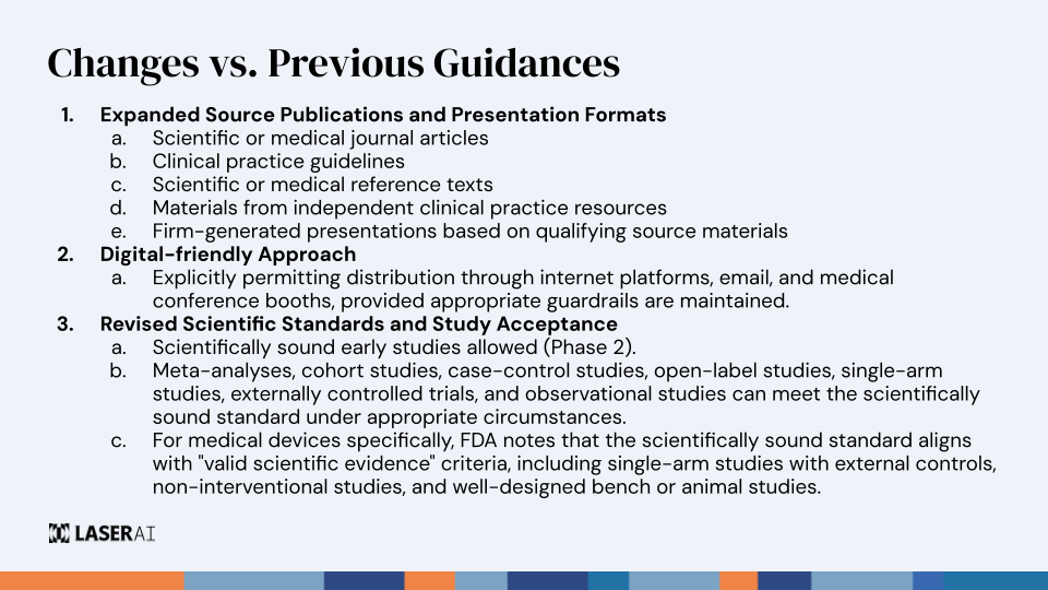 An image with text highlighting the changes made to the guidance