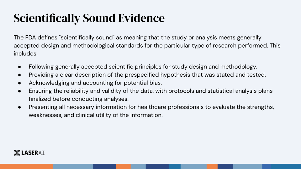 An image with information about how the FDA defines scientifically sound.