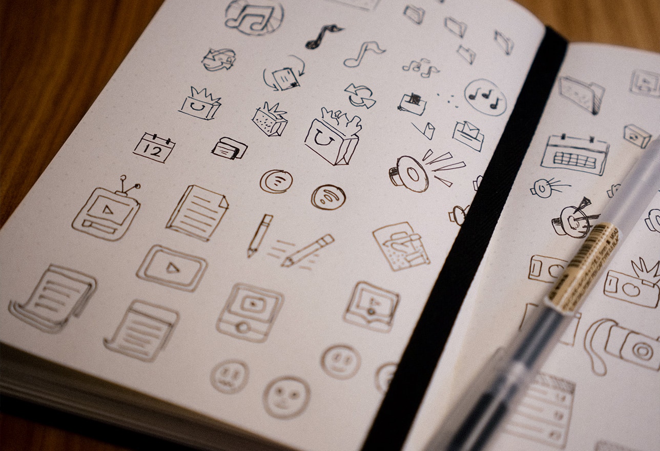 Hayley Williams website design icons sketchbook