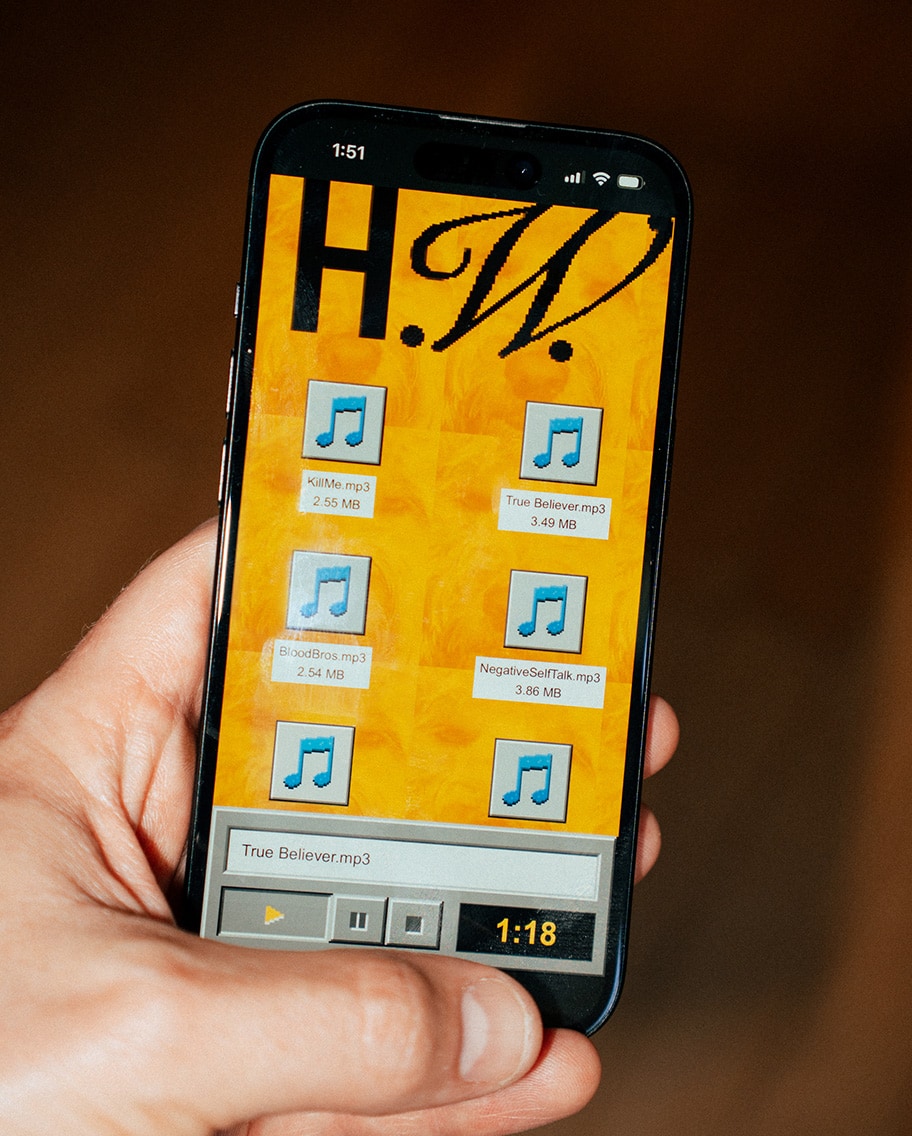 Hayley Williams surprise website design and new songs on a mobile phone