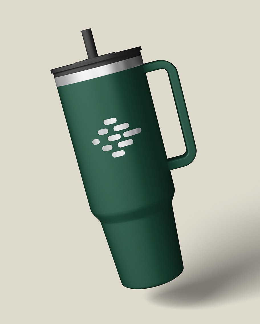 Emyra branding drink tumbler design