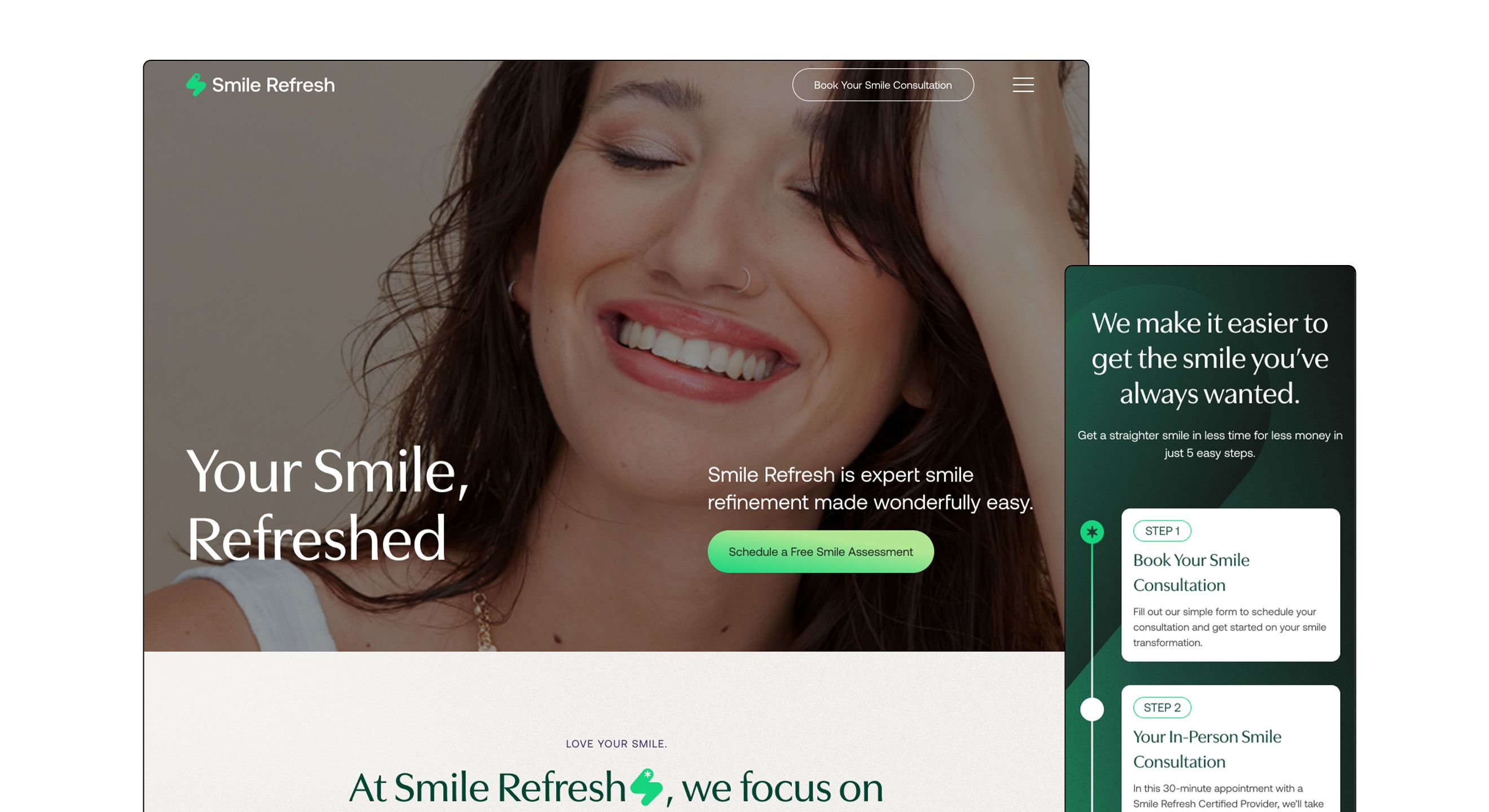 Smile Refresh branding and website design