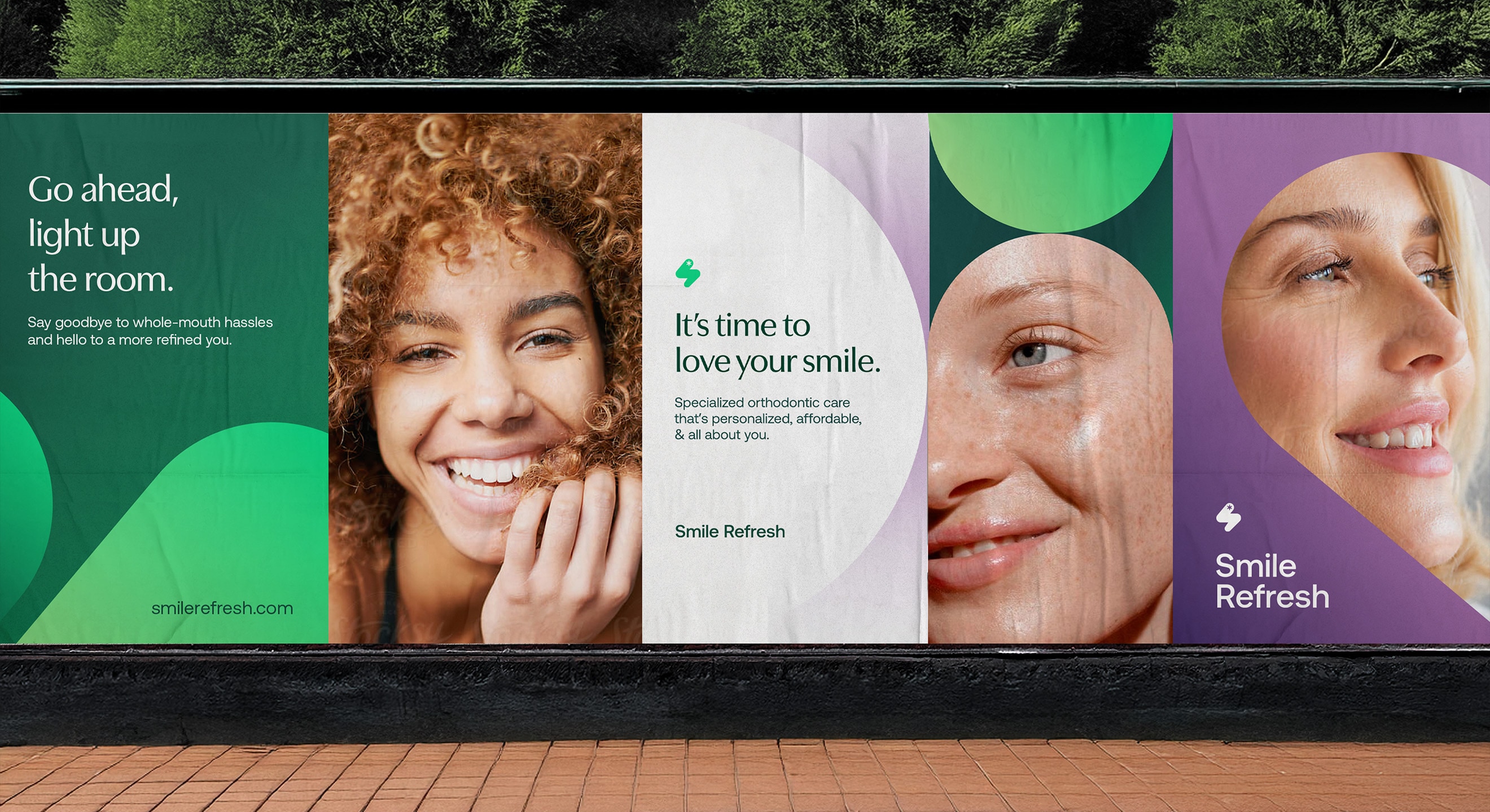 Smile Refresh branding and OOO marketing design