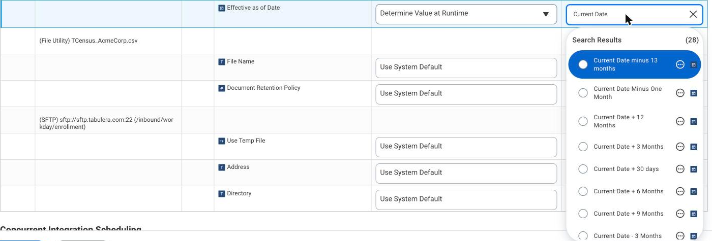 Integration Criteria prompt with Determine Value at Runtime date options