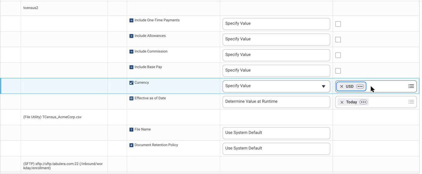 Integration Criteria tab with Effective as of Date set to Today and Currency USD