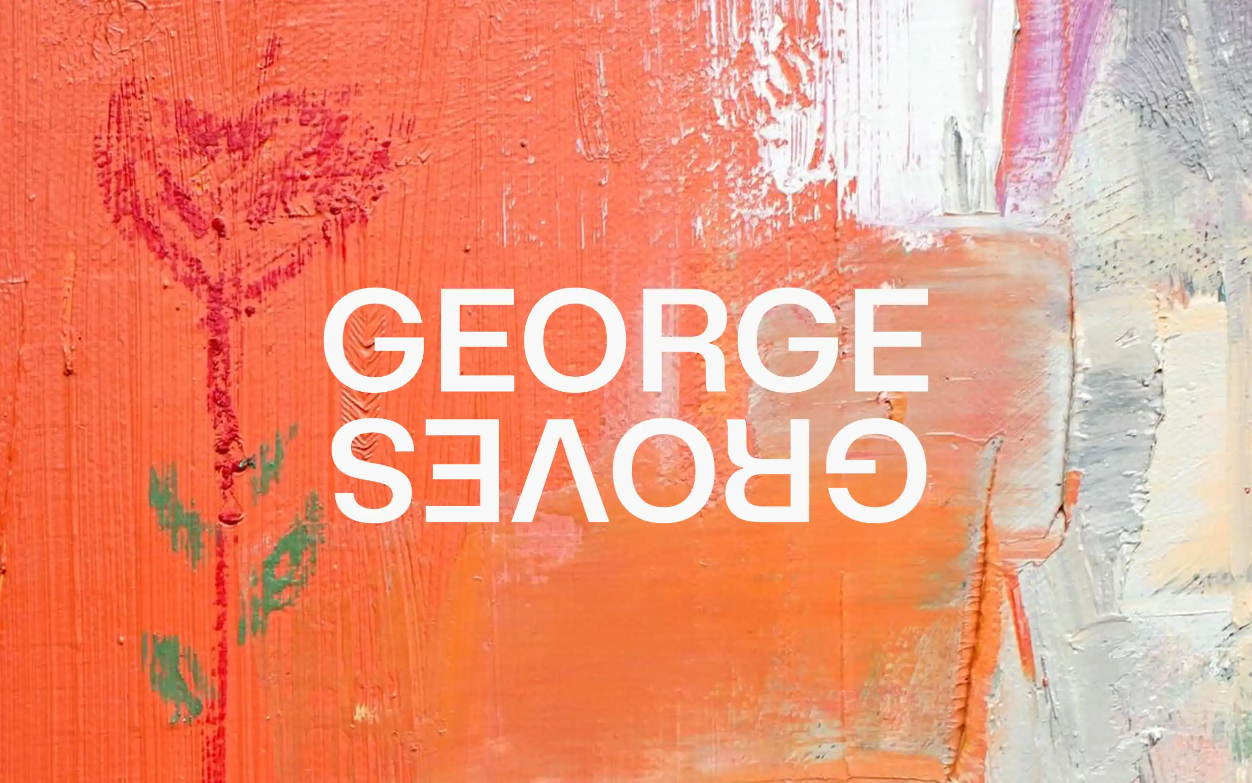'George Groves' logo placed on a closeup of a painting.