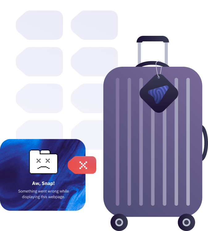 Illustration of luggage and third-party tags