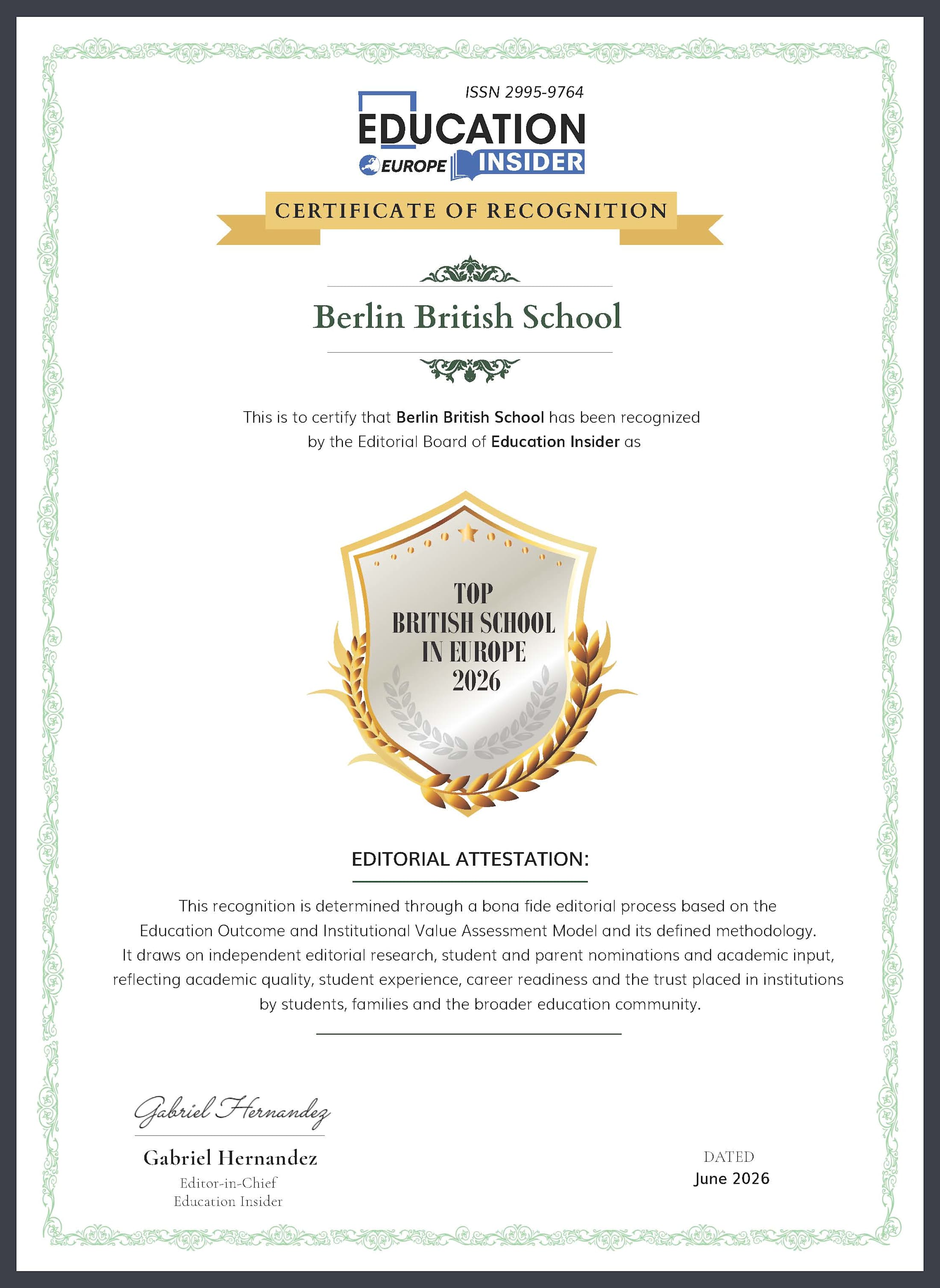 Berlin British School - 2026 Best British School in Europe!