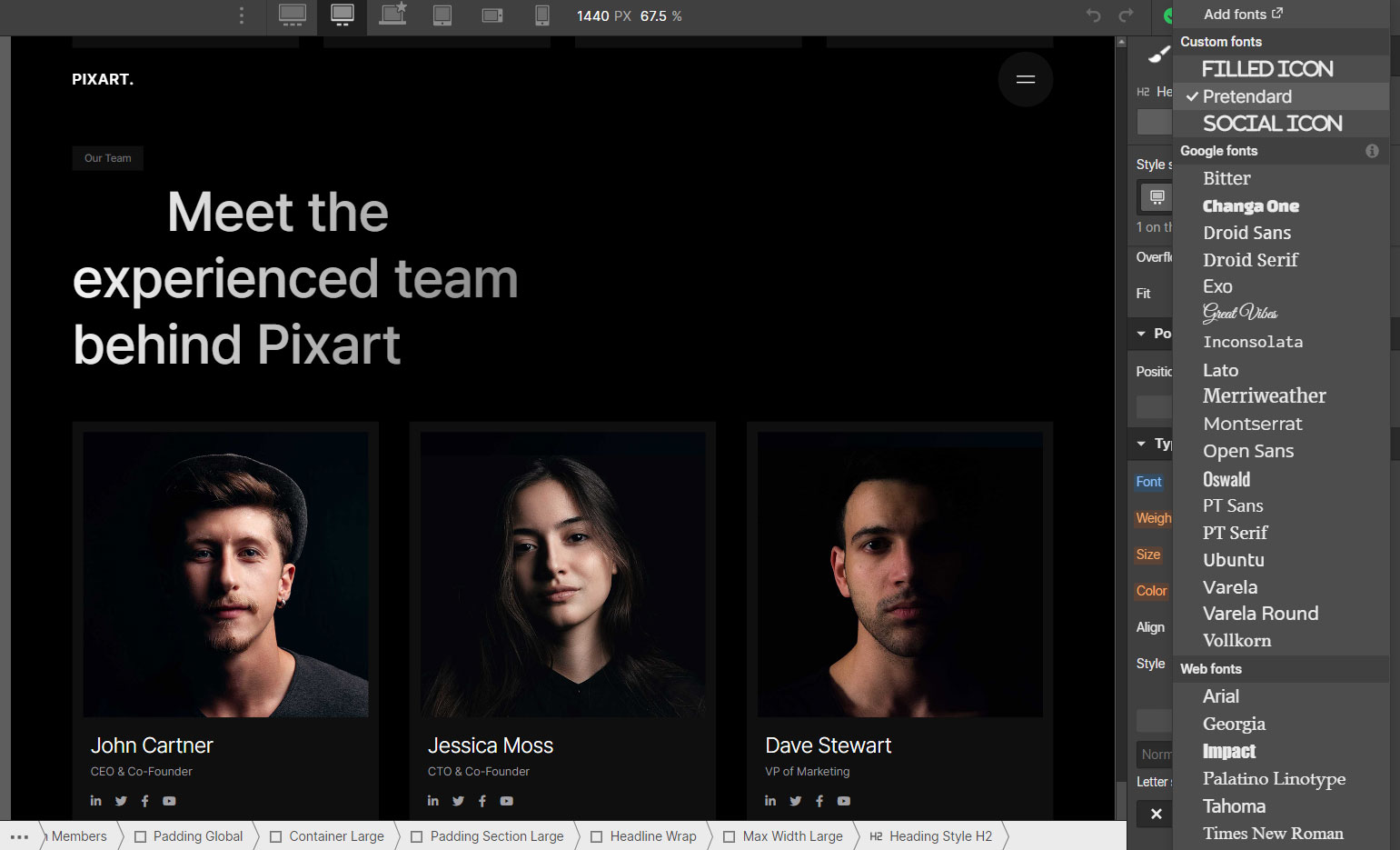 Font Instructions - Pixart Webflow Template