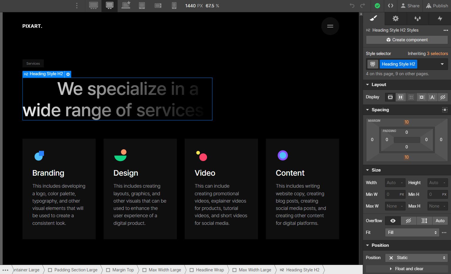 Text Instructions - Pixart Webflow Template